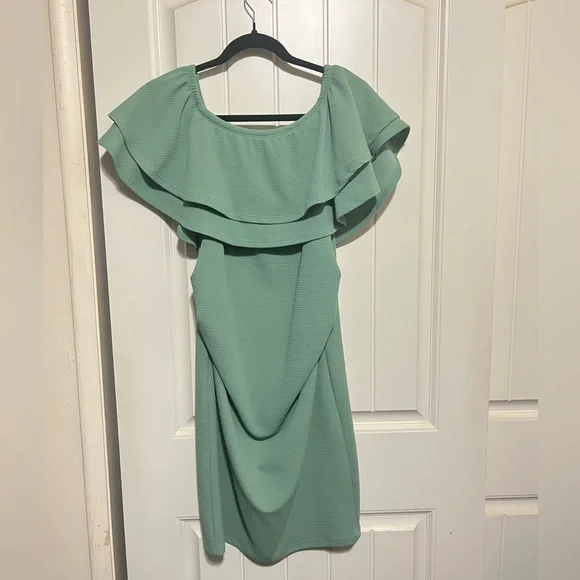 keira knightley green dress library PinkBlush Forest Green Chiffon Maternity Dress